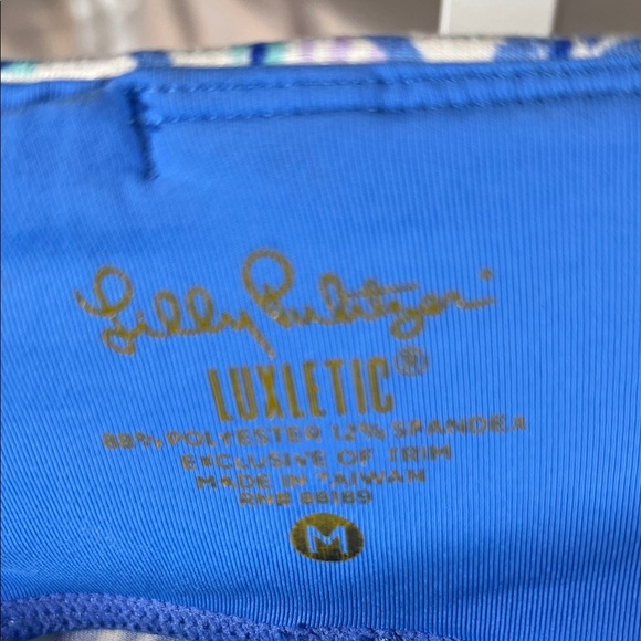 Lilly Pulitzer Blue and Pink Tropical Leggings - Picture 4 of 4